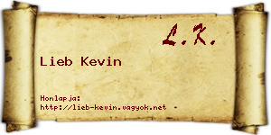 Lieb Kevin névjegykártya